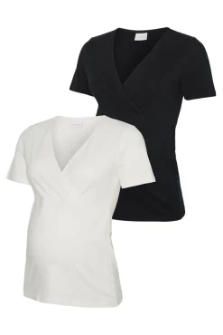 Pack de T-shirts gola em bico maternity e amamentação
