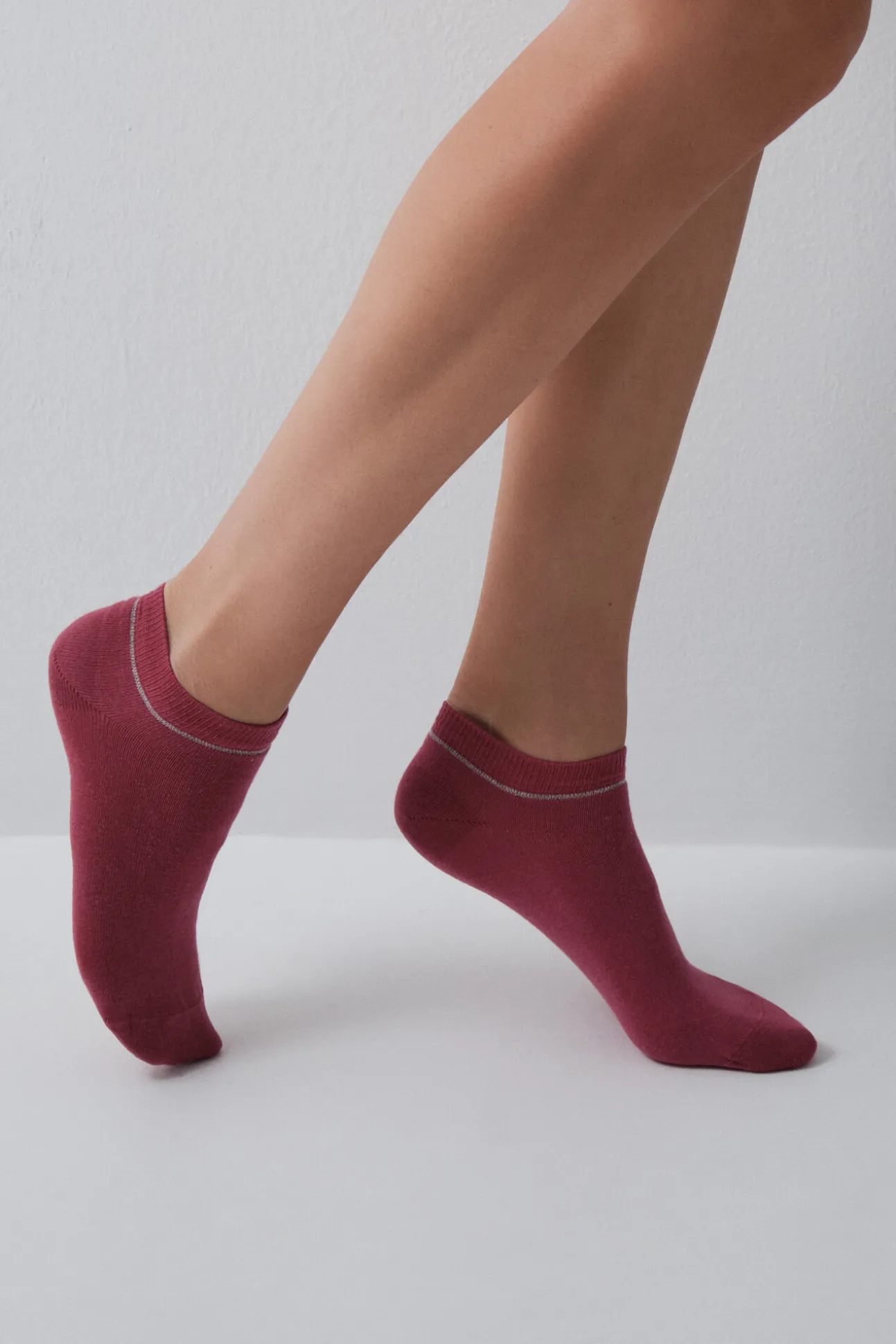 Pack 3 meias curtas rosa lurex
