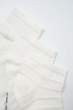 Pack 3 meias curtas texturas branco