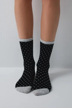 Pack 3 meias estampado bolinhas e lurex