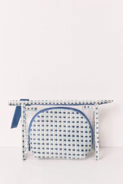 Pack 2 nécessaires estampado azul