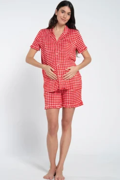 Pack pijama pré-mamã em estampado vichy