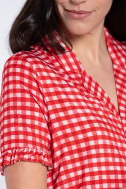 Pack pijama pré-mamã em estampado vichy