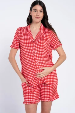 Pack pijama pré-mamã em estampado vichy