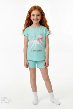 Pack 2 pijamas curtos infantis unicórnio