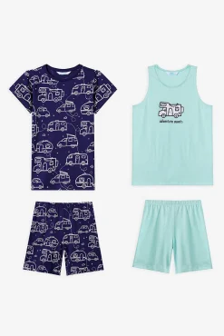Pack 2 pijamas curtos infantis caravana