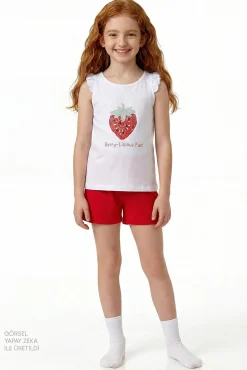 Pack 2 pijamas curtos infantis morangos