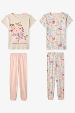 Pack 2 pijamas infantis gatos