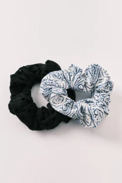Pack 2 scrunchies médios variados preto