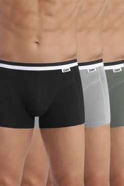 Pacote com 3 boxers de algodão elástico