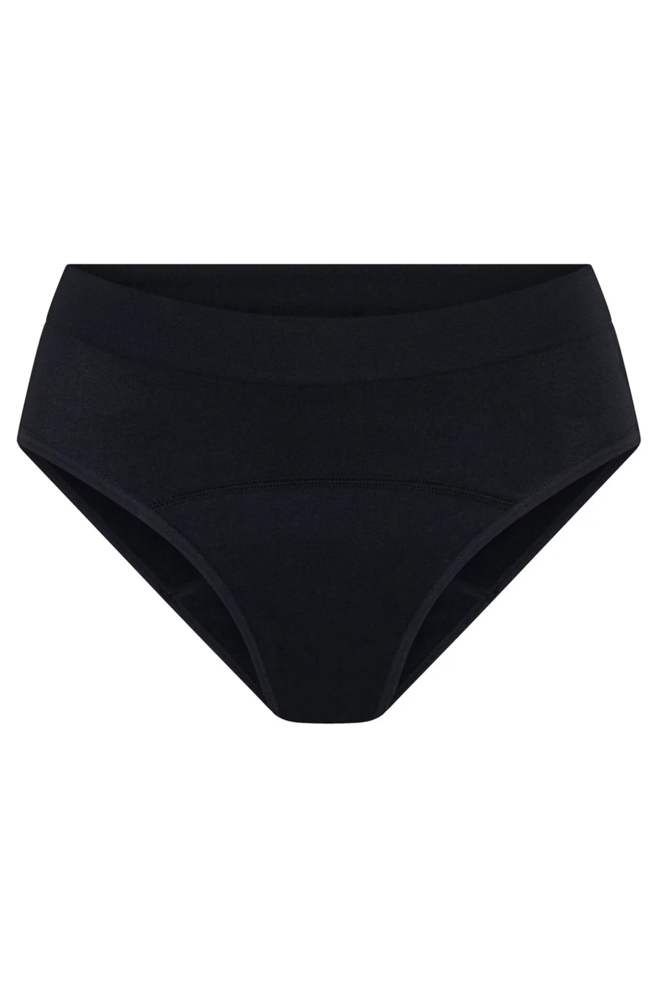 Pacote com 3 cuequinha menstruais para adolescentes sem costura e fluxo intenso, pretas