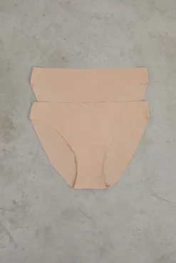 Pacote de 2 cuecas clássicas nude cortadas a laser