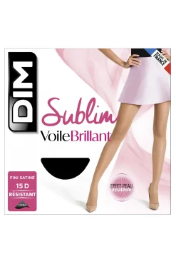 Panty con acabado satinado negro 15 DEN