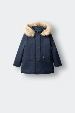 Parka com broche para menina
