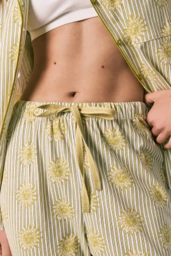 Pijama camiseiro em algodão verde