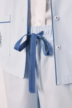Pijama camiseiro Hello Kitty em algodão azul