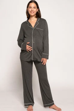 Pijama camiseiro manga comprida maternity