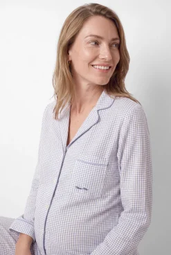 Pijama camiseiro maternity estampado vichy