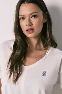 Pijama capri em algodão branco