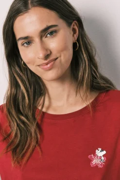 Pijama capri em algodão de riscas Snoopy