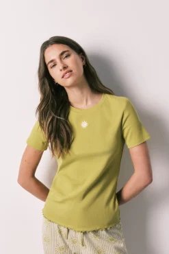Pijama capri em algodão verde