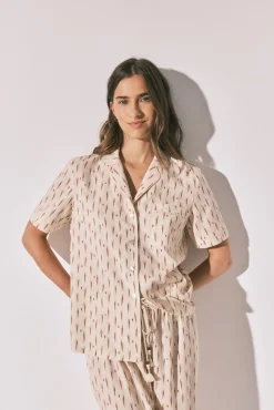Pijama comprido camiseiro ikat