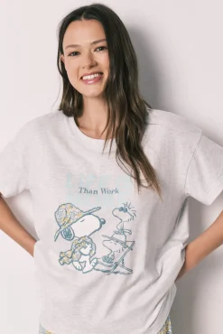Pijama comprido em algodão Snoopy