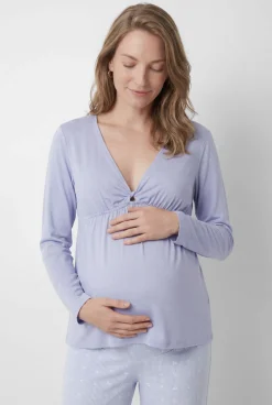 Pijama comprido maternity capri azul