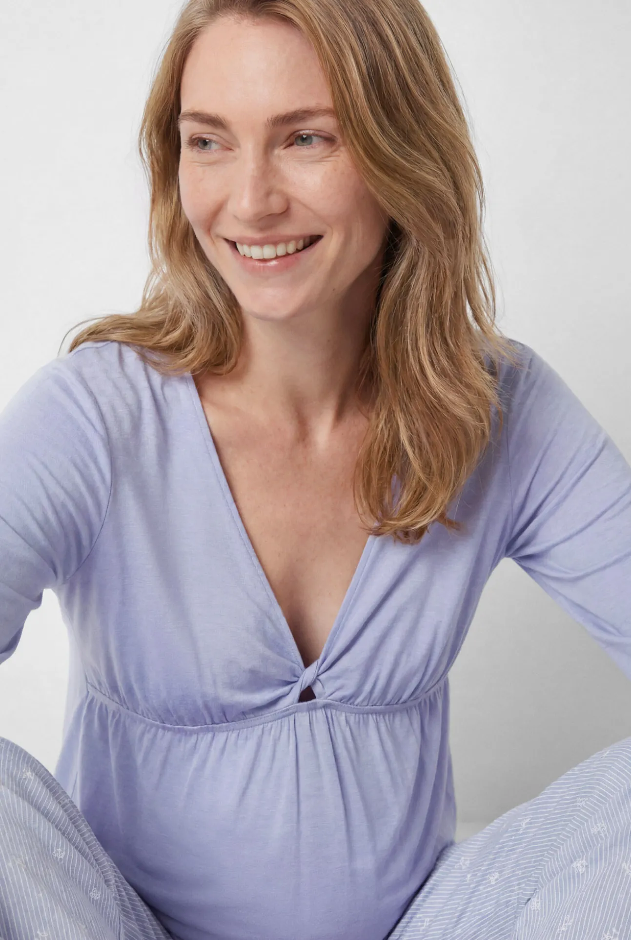 Pijama comprido maternity capri azul