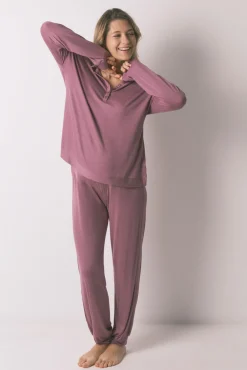Pijama comprido maternity super soft rosa