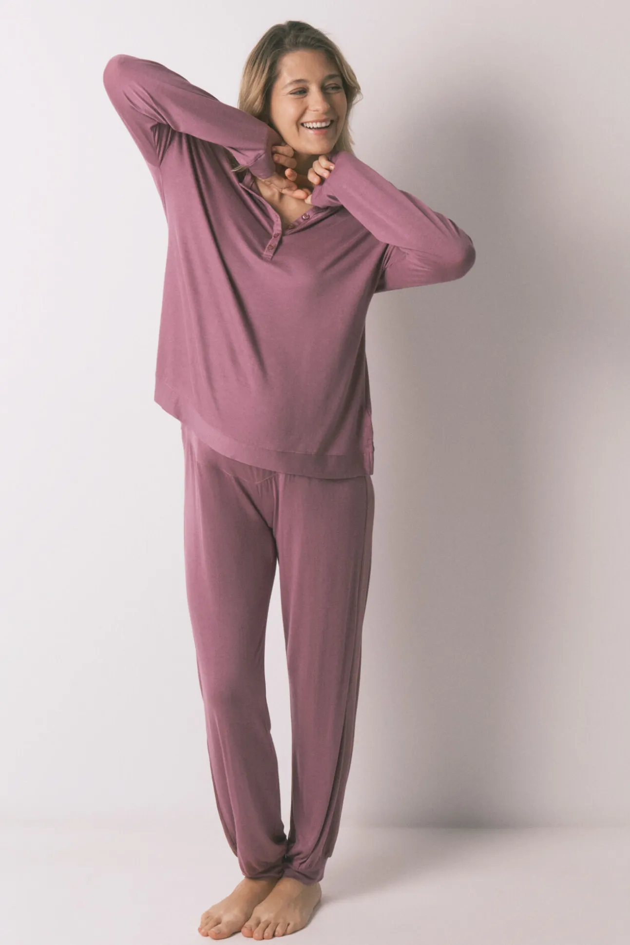 Pijama comprido maternity super soft rosa