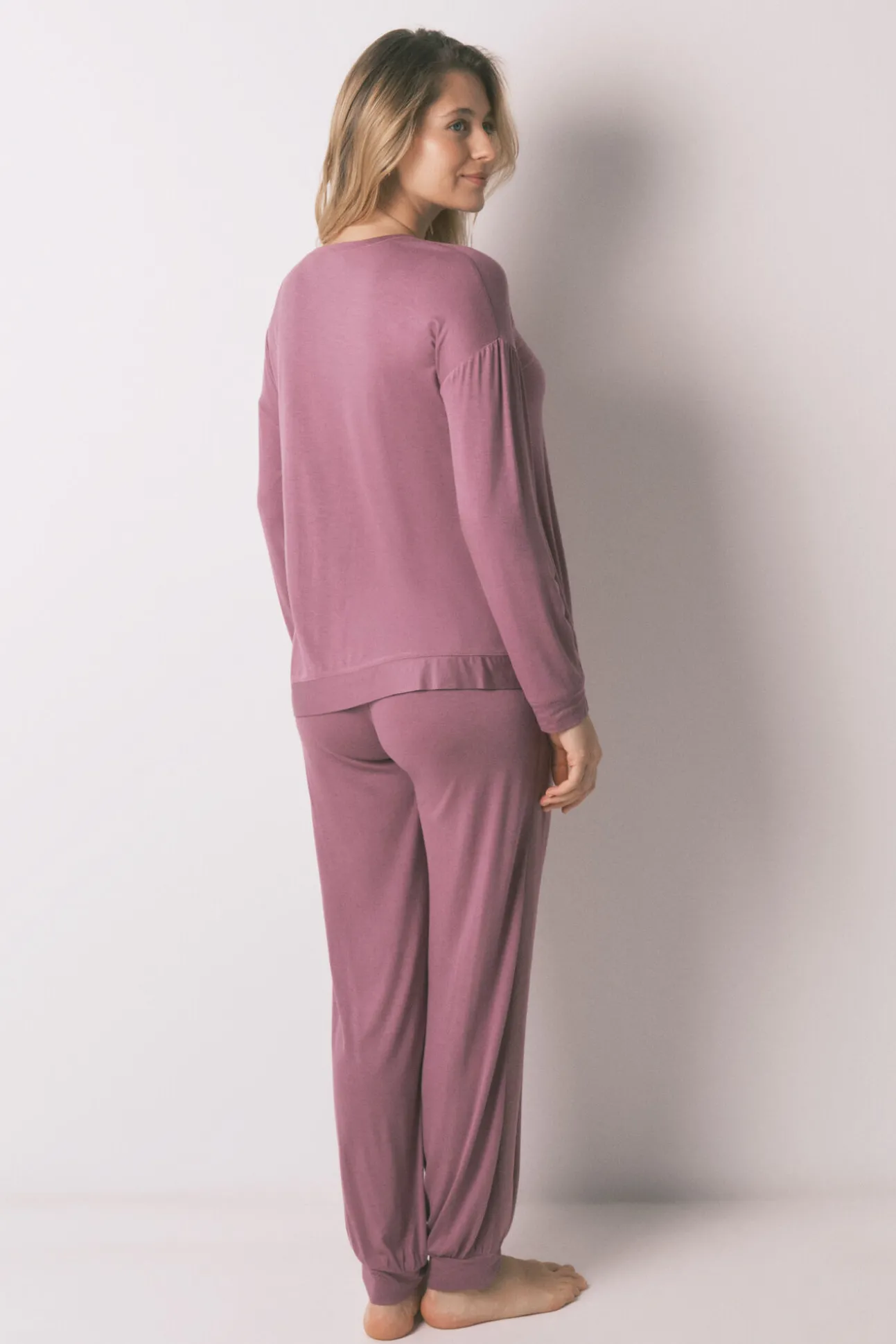 Pijama comprido maternity super soft rosa
