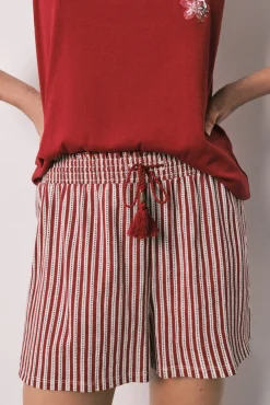Pijama curto de alças em algodão Snoopy