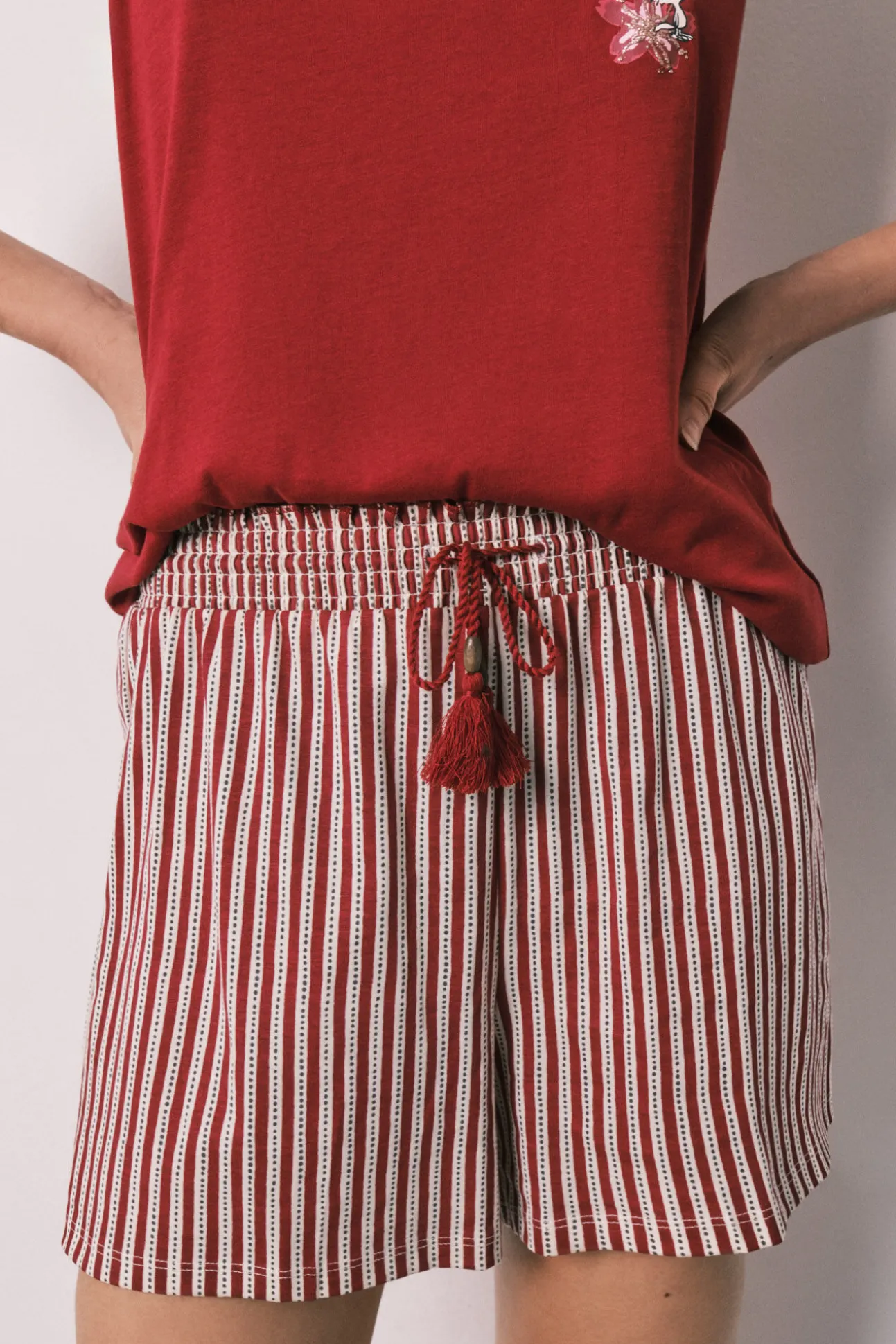 Pijama curto de alças em algodão Snoopy