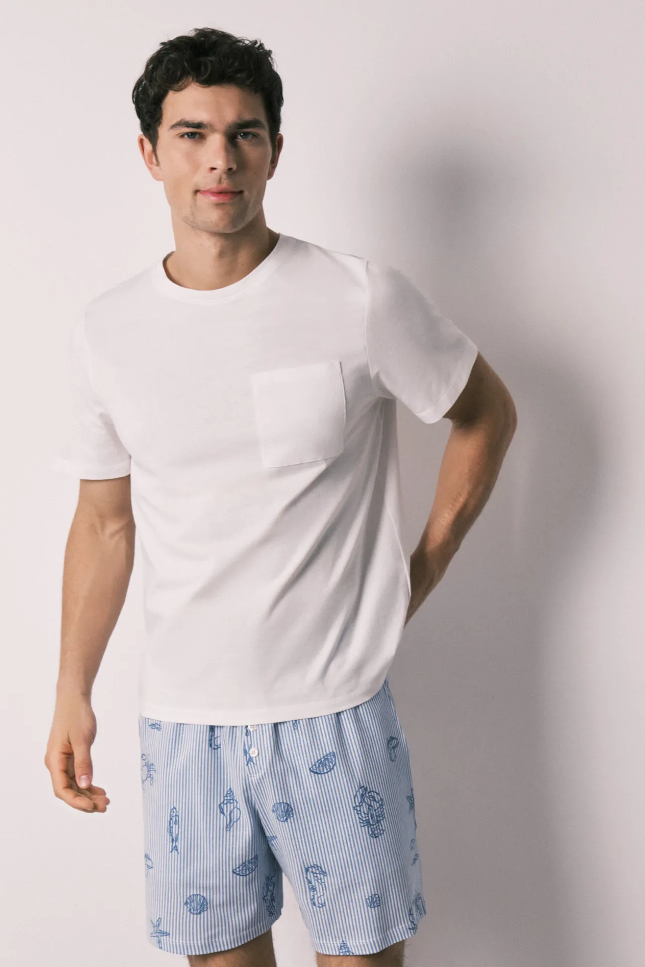 Pijama curto de homem em algodão Family Collection
