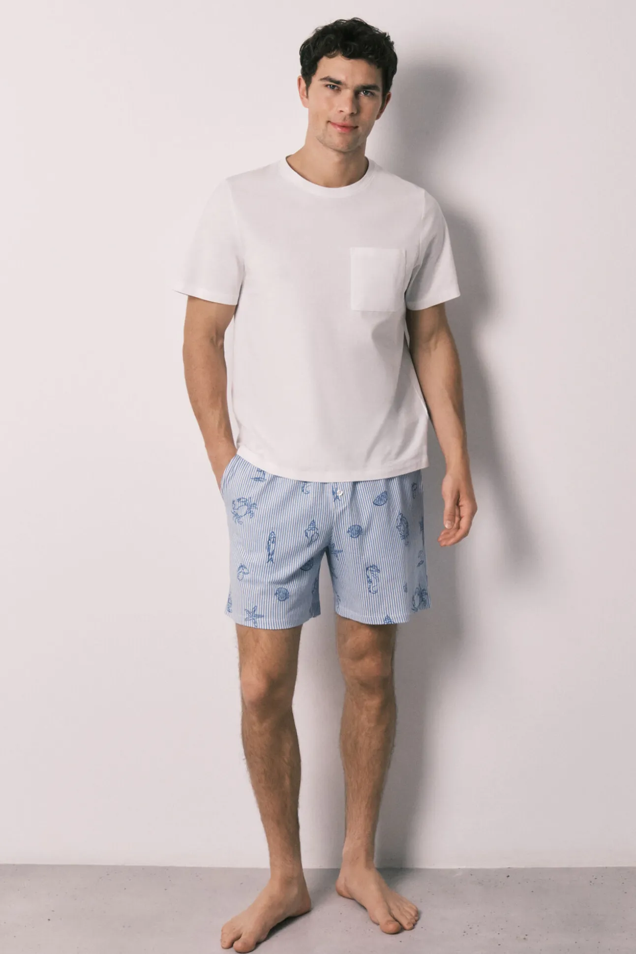 Pijama curto de homem em algodão Family Collection