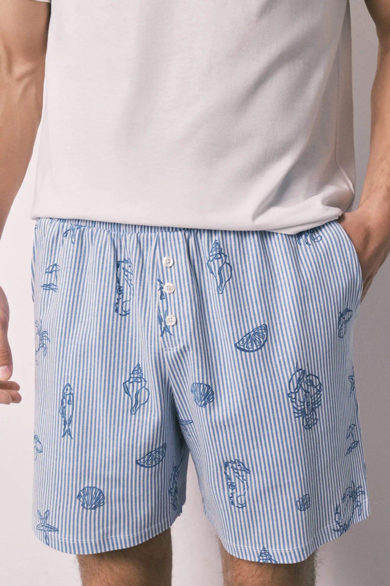 Pijama curto de homem em algodão Family Collection