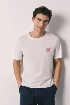Pijama curto de homem em algodão vermute