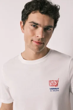 Pijama curto de homem em algodão vermute