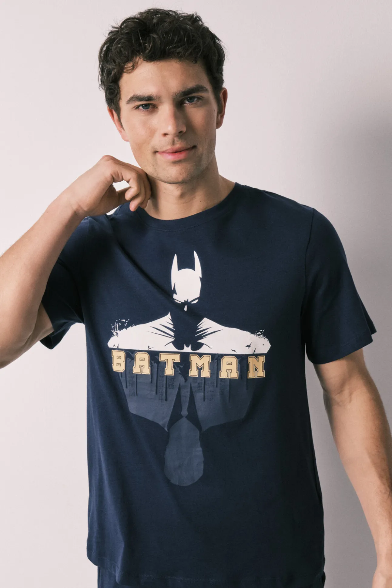 Pijama curto de homem em algodão Batman