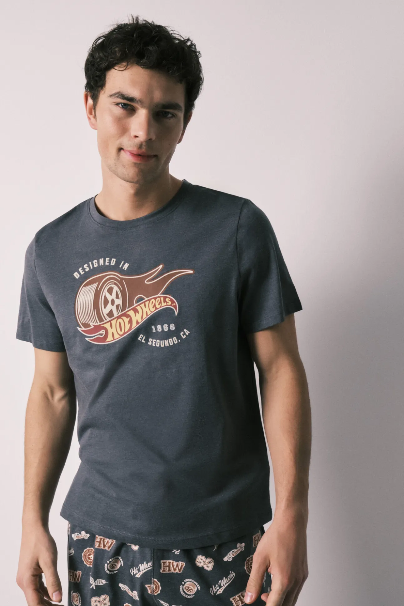 Pijama curto de homem em algodão Hotwheels
