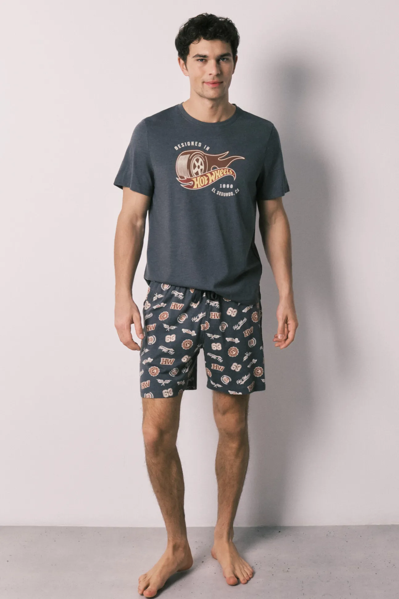 Pijama curto de homem em algodão Hotwheels