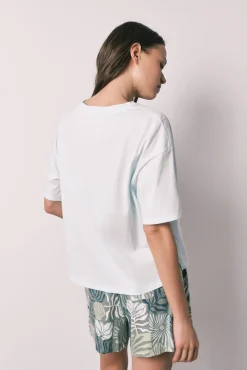 Pijama curto de manga curta Stitch azul