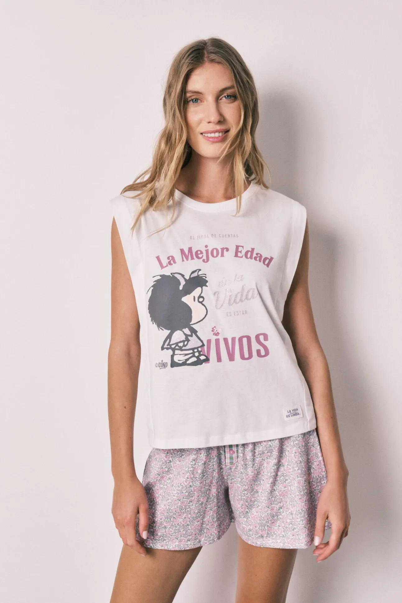 Pijama curto em algodão Mafalda