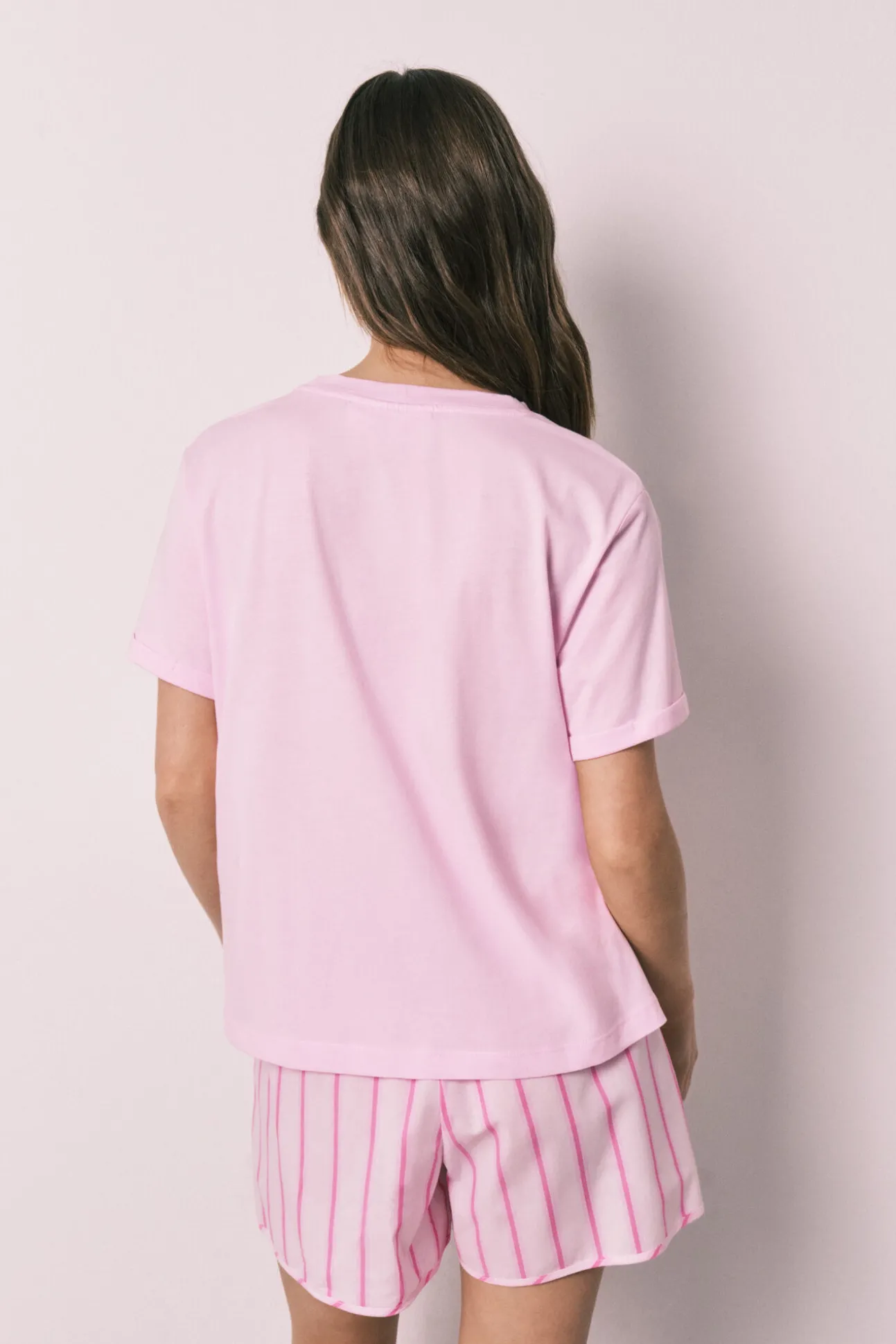 Pijama curto em algodão SmileyWorld® rosa