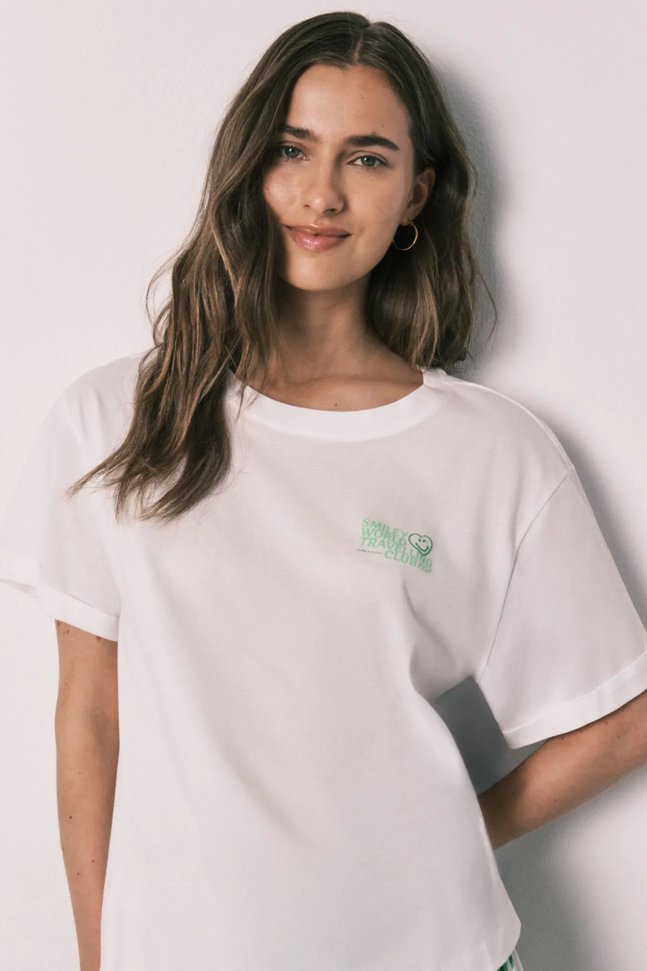 Pijama curto em algodão SmileyWorld® branco