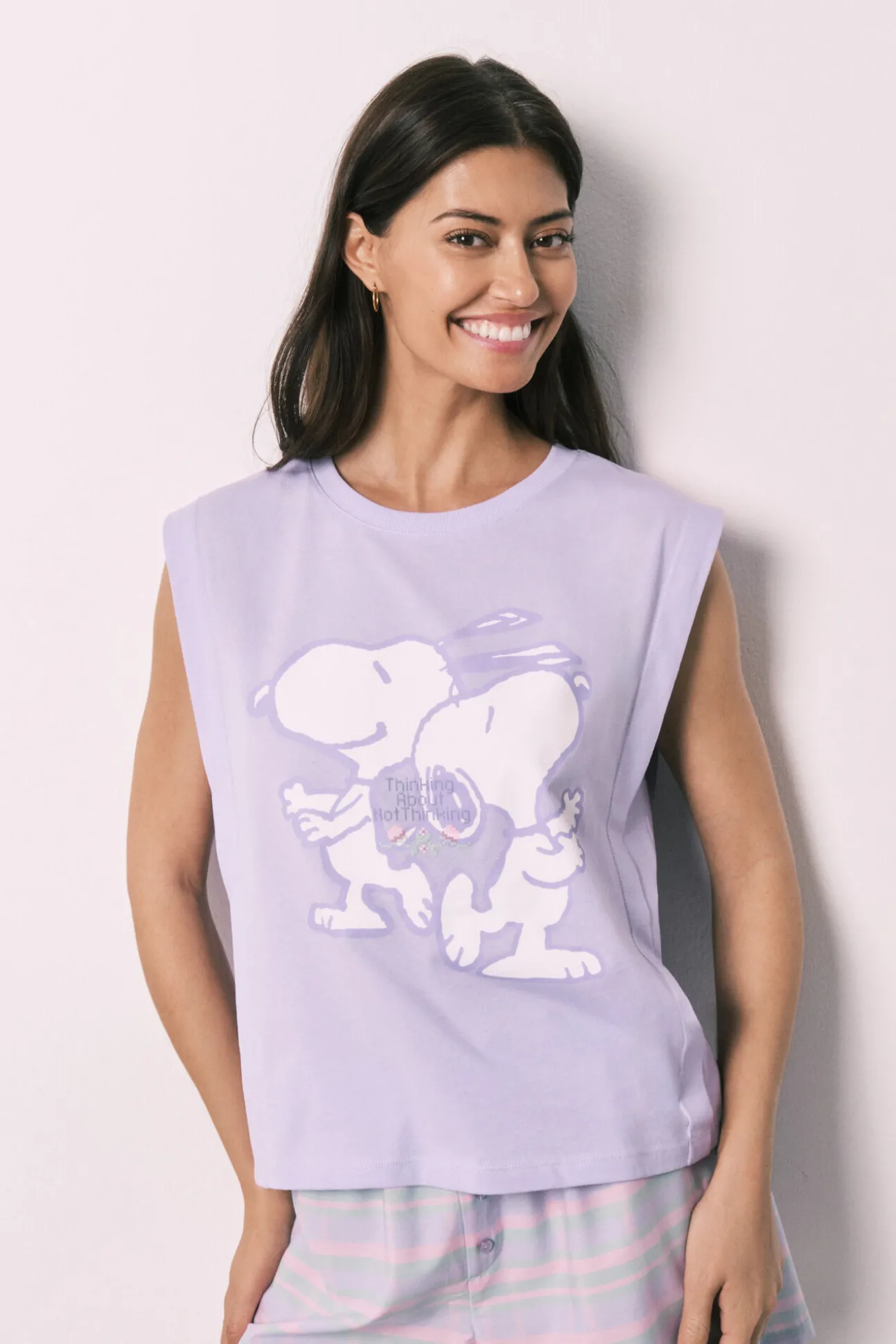 Pijama curto em algodão Snoopy