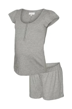 Pijama curto maternity e amamentação