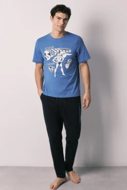 Pijama de homem comprido em 100% algodão Superman