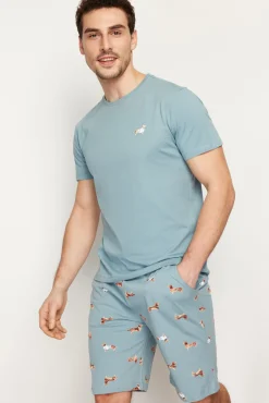 Pijama de homem em algodão estampado animal